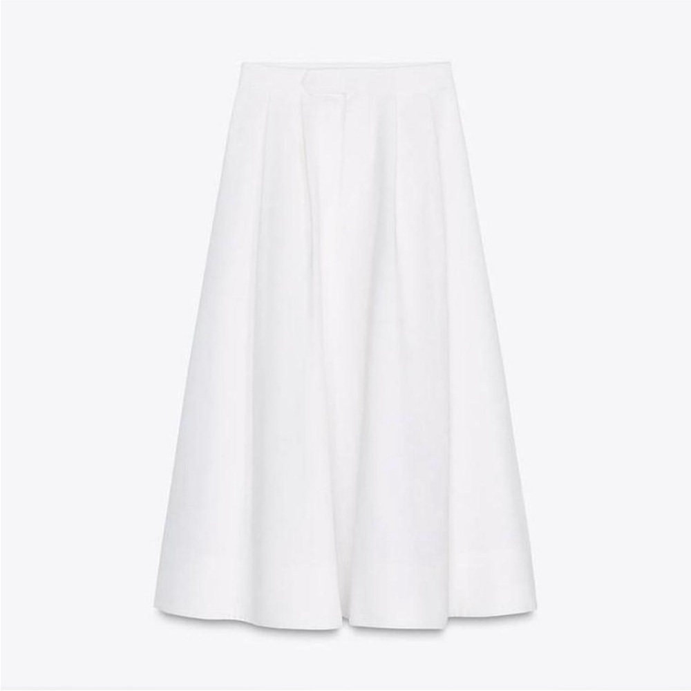 Zara pleated white midi skirt - Picture 3 of 8